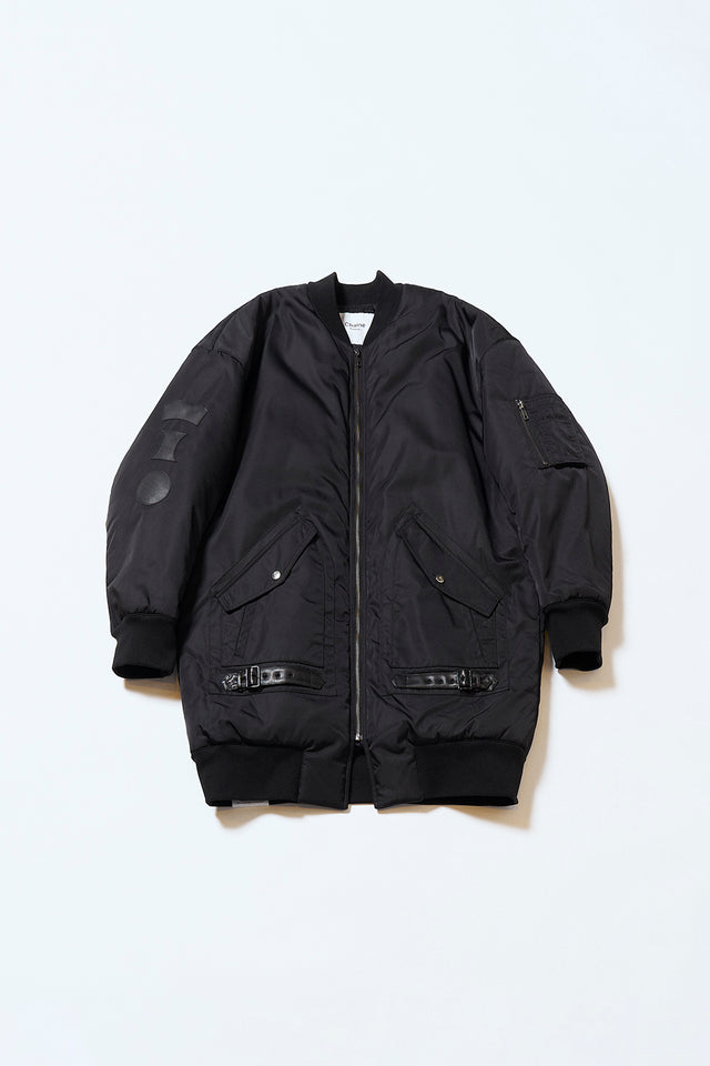 Exaggerated detail military blouson -Black